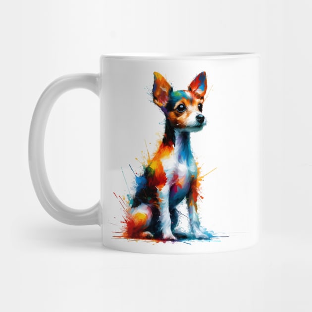 Vibrant Toy Fox Terrier in Splash Art Style by ArtRUs